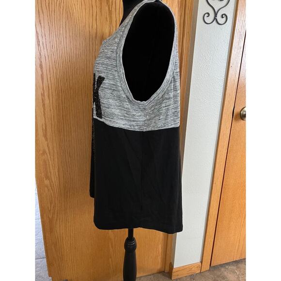 Victoria's Secret Pink gray/black with sequins tank top, women's size L - Picture 8 of 8
